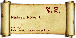 Nádasi Róbert névjegykártya